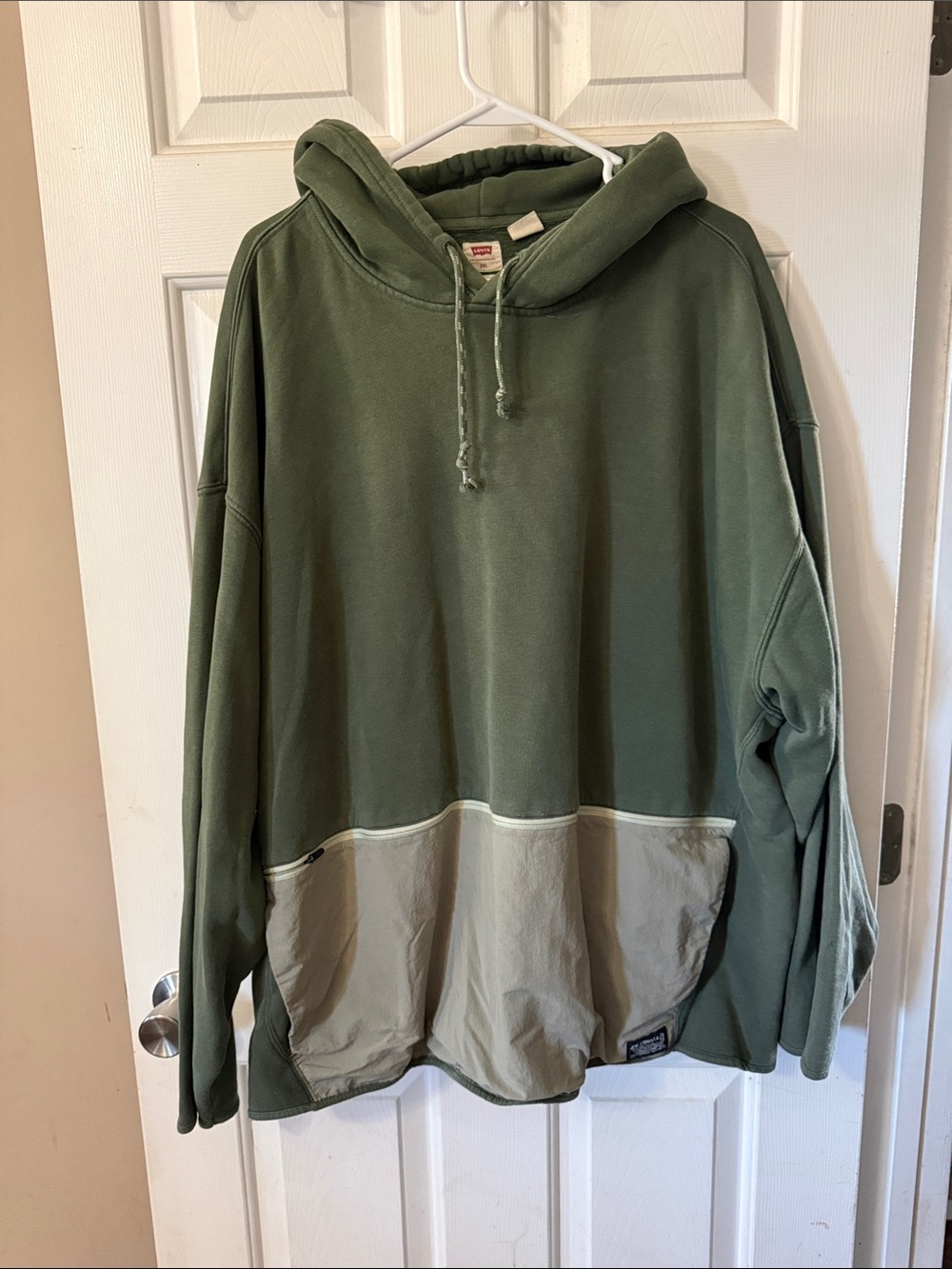 Levi's Olive Green Hoodie with Cream Panel